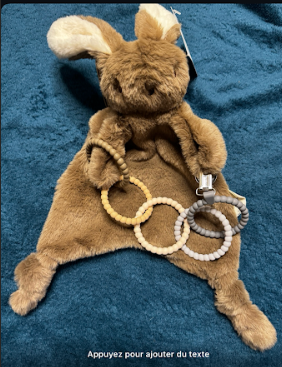 Coffret naissance bébé - Pack Douceur (Anneau de dentition & Doudou lapin)