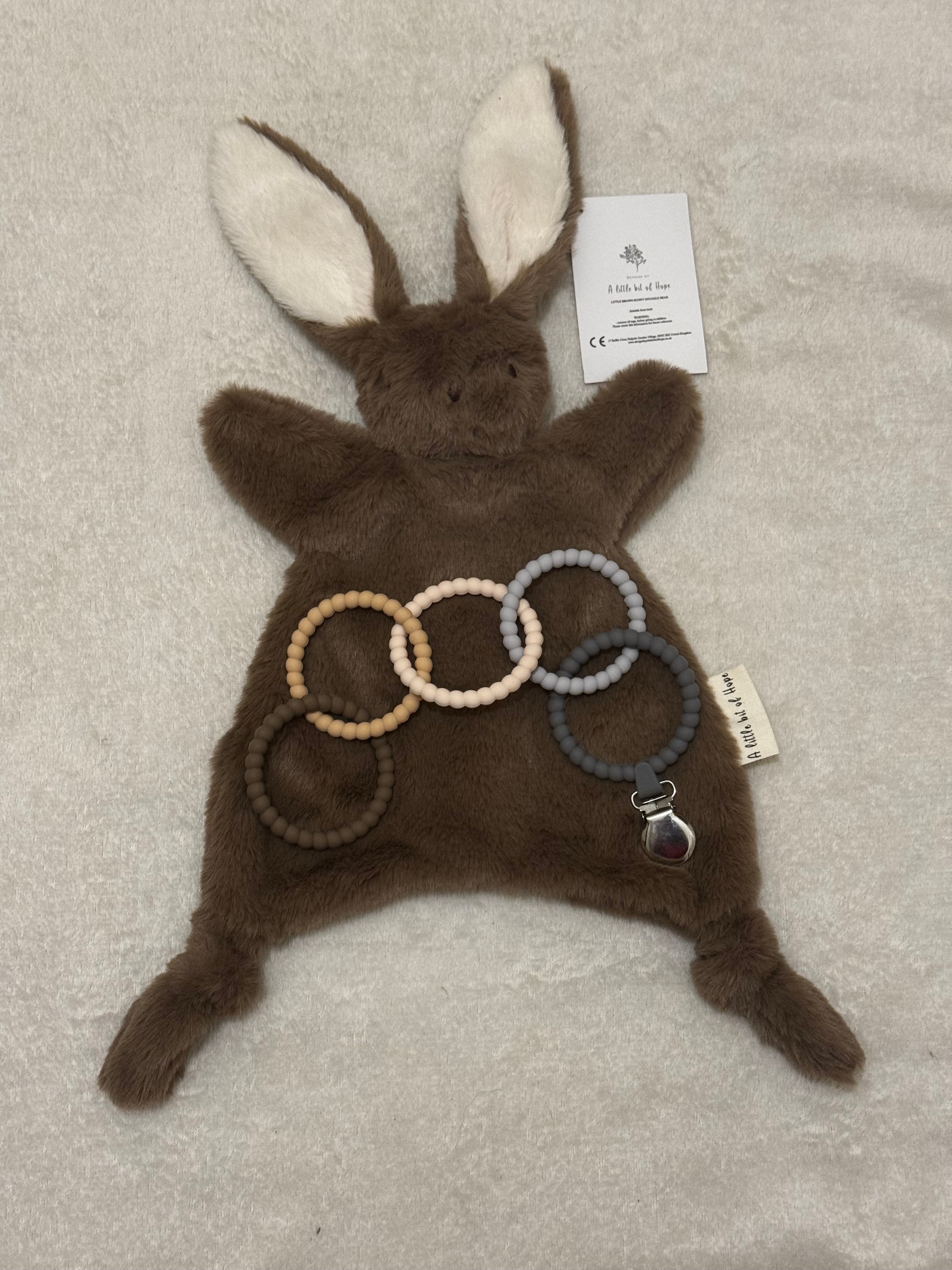 Coffret naissance bébé - Pack Douceur (Anneau de dentition & Doudou lapin)