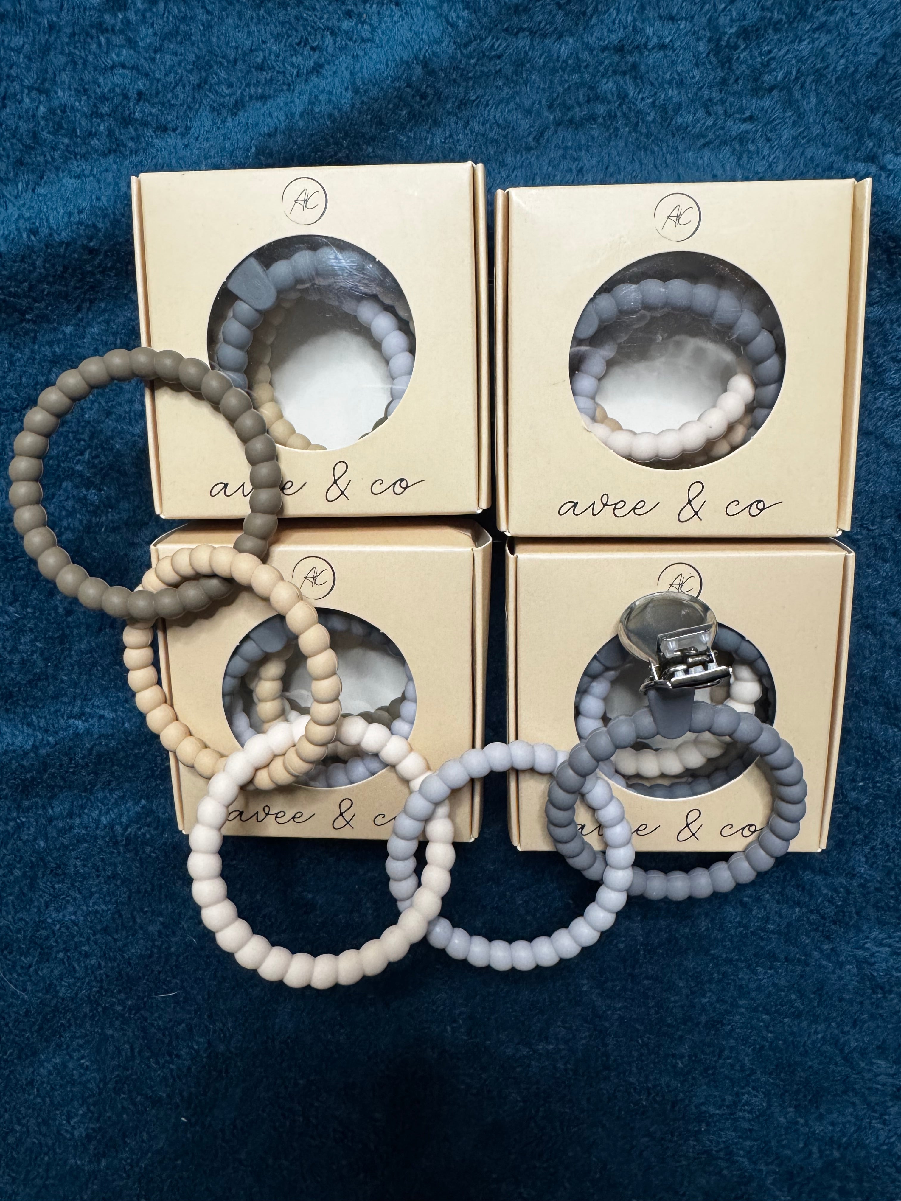 Anneau de dentition bébé en silicone avec attache - Soulage les gencives